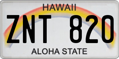 HI license plate ZNT820
