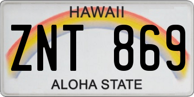 HI license plate ZNT869