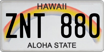 HI license plate ZNT880