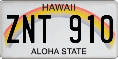 HI license plate ZNT910