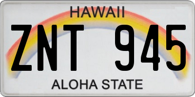 HI license plate ZNT945