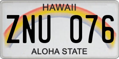 HI license plate ZNU076