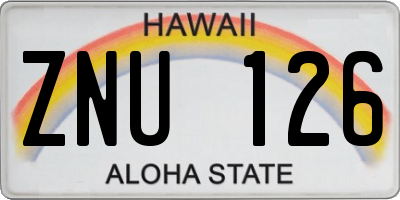 HI license plate ZNU126