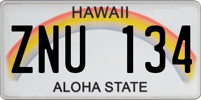 HI license plate ZNU134