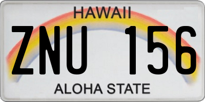 HI license plate ZNU156