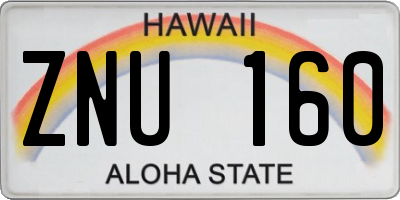 HI license plate ZNU160