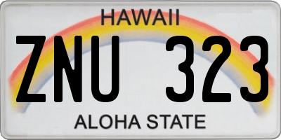 HI license plate ZNU323