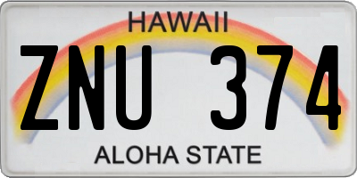 HI license plate ZNU374