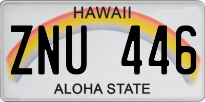 HI license plate ZNU446