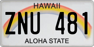 HI license plate ZNU481