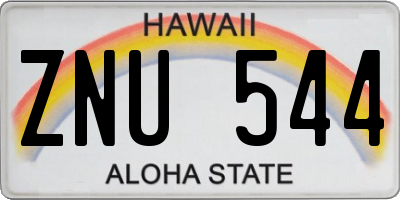 HI license plate ZNU544