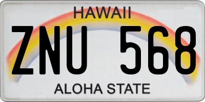HI license plate ZNU568
