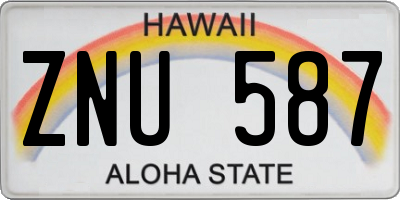 HI license plate ZNU587