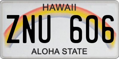 HI license plate ZNU606