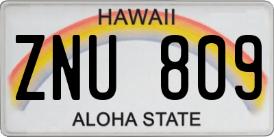 HI license plate ZNU809