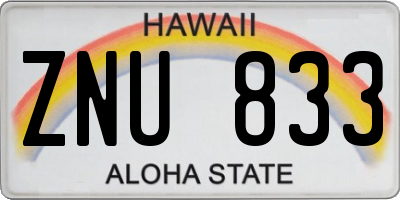 HI license plate ZNU833