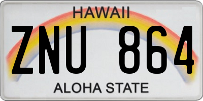 HI license plate ZNU864