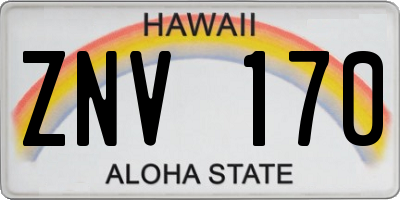 HI license plate ZNV170