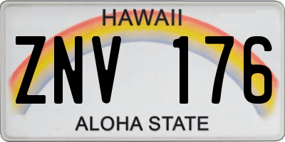 HI license plate ZNV176