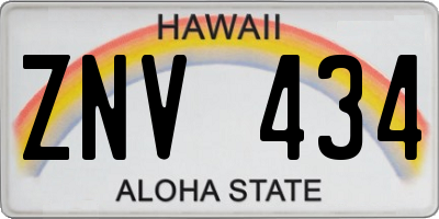 HI license plate ZNV434