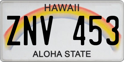 HI license plate ZNV453