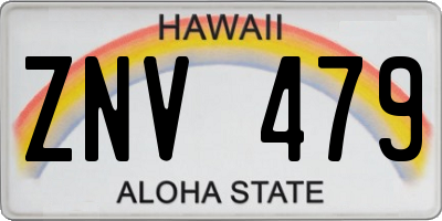 HI license plate ZNV479