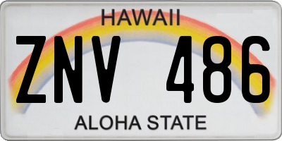 HI license plate ZNV486