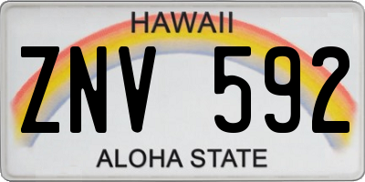 HI license plate ZNV592