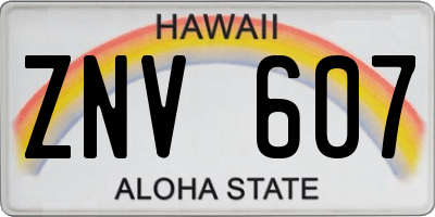 HI license plate ZNV607