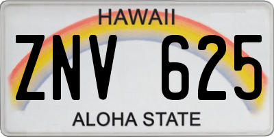 HI license plate ZNV625