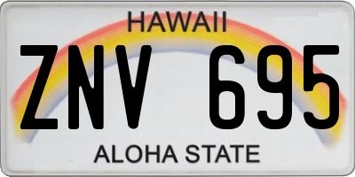 HI license plate ZNV695