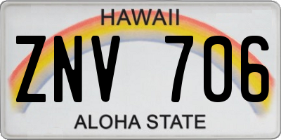 HI license plate ZNV706