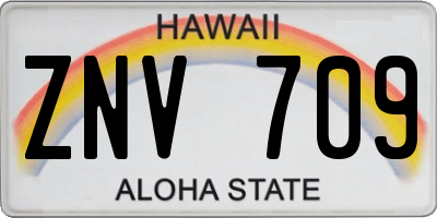 HI license plate ZNV709