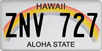 HI license plate ZNV727