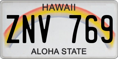 HI license plate ZNV769