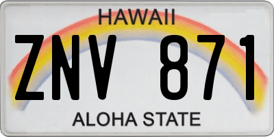 HI license plate ZNV871