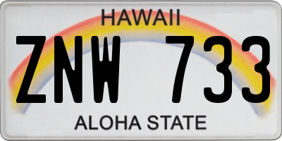 HI license plate ZNW733