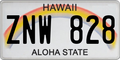 HI license plate ZNW828