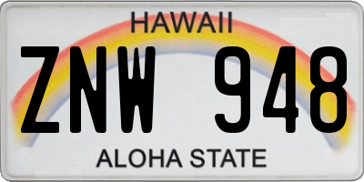 HI license plate ZNW948