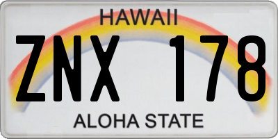 HI license plate ZNX178