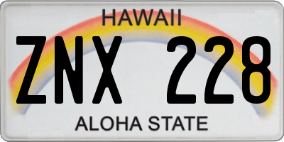 HI license plate ZNX228