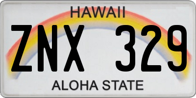 HI license plate ZNX329