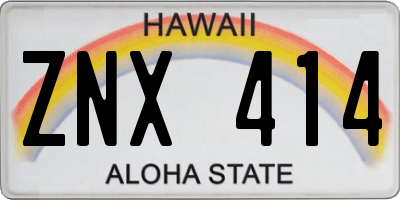 HI license plate ZNX414
