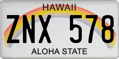 HI license plate ZNX578