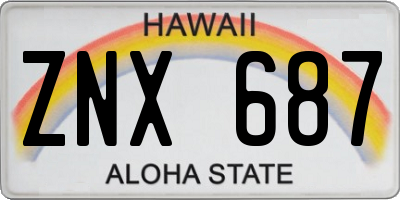 HI license plate ZNX687
