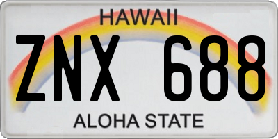 HI license plate ZNX688