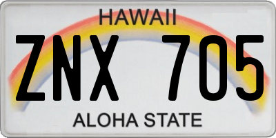 HI license plate ZNX705