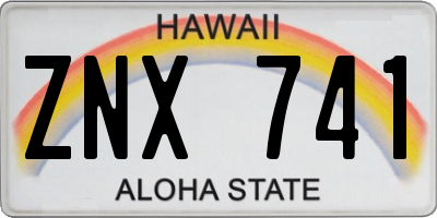 HI license plate ZNX741