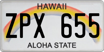HI license plate ZPX655