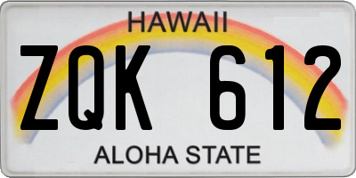 HI license plate ZQK612